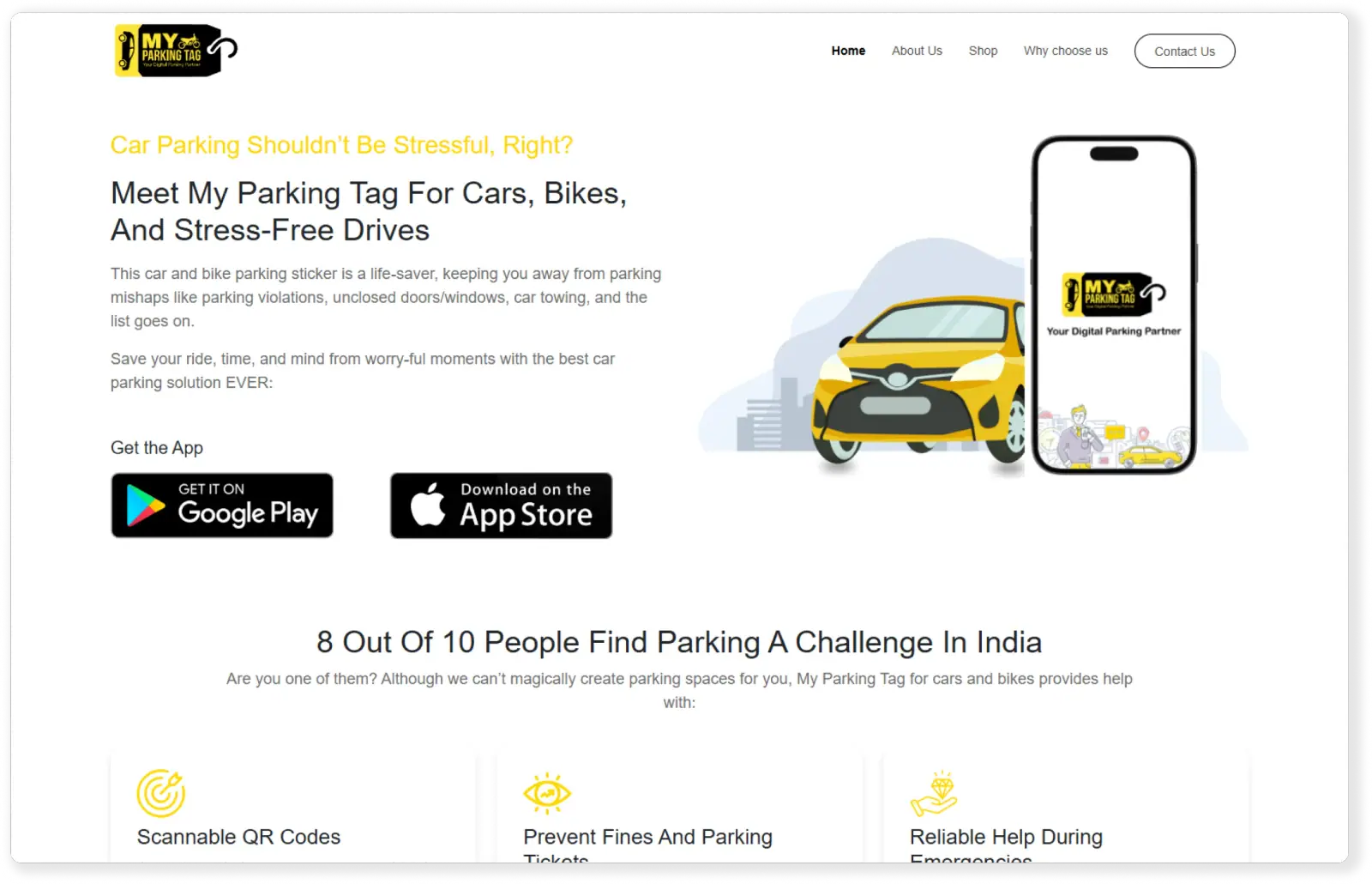 My Parking Tag website portfolio screenshot — Fruxinfo