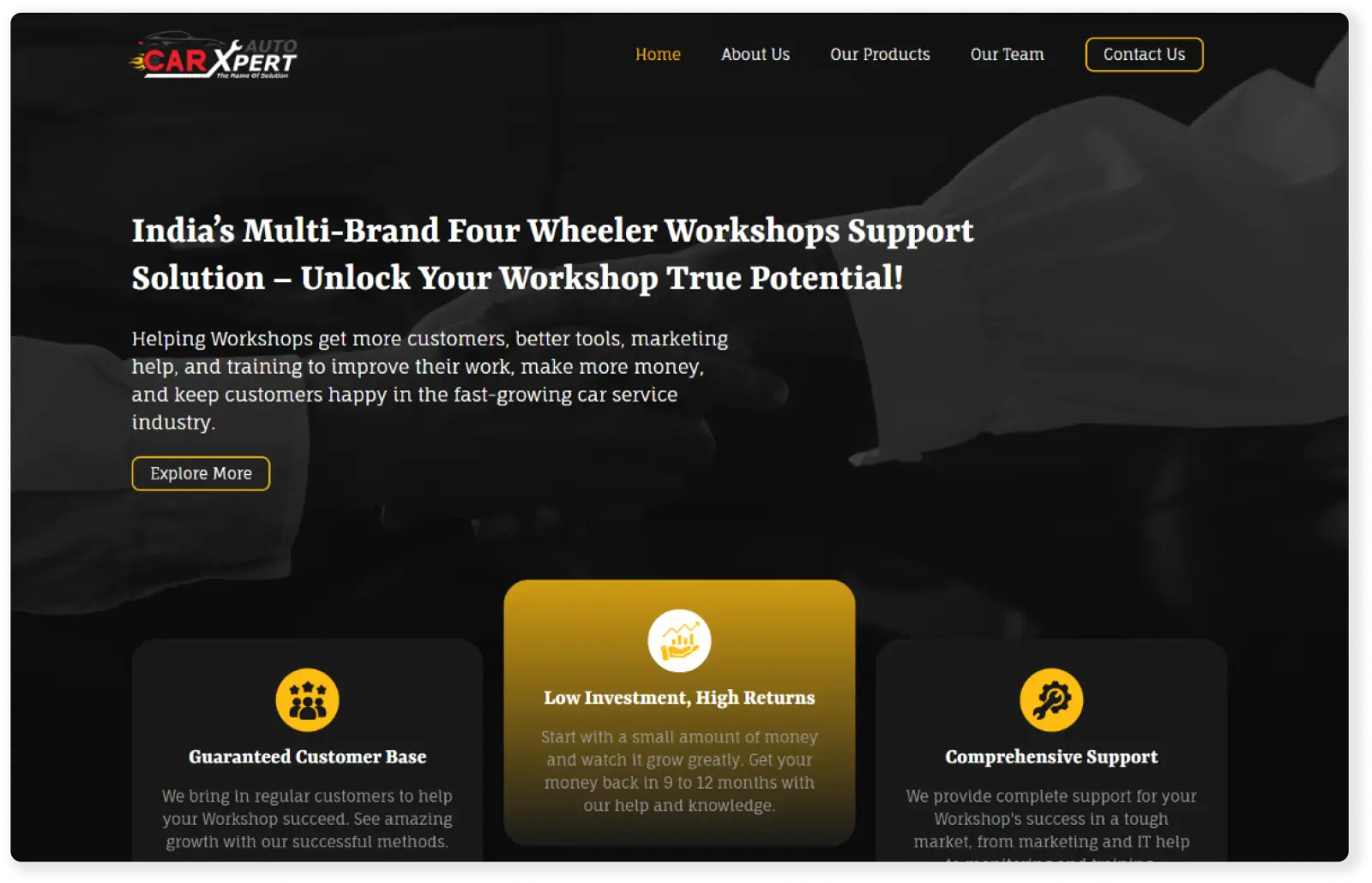 AutoCarXpert website portfolio screenshot — Fruxinfo